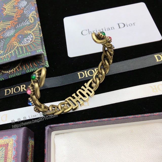 Dior飾品 迪奧經典熱銷款字母彩鑽開口手鐲手環  zgd1472